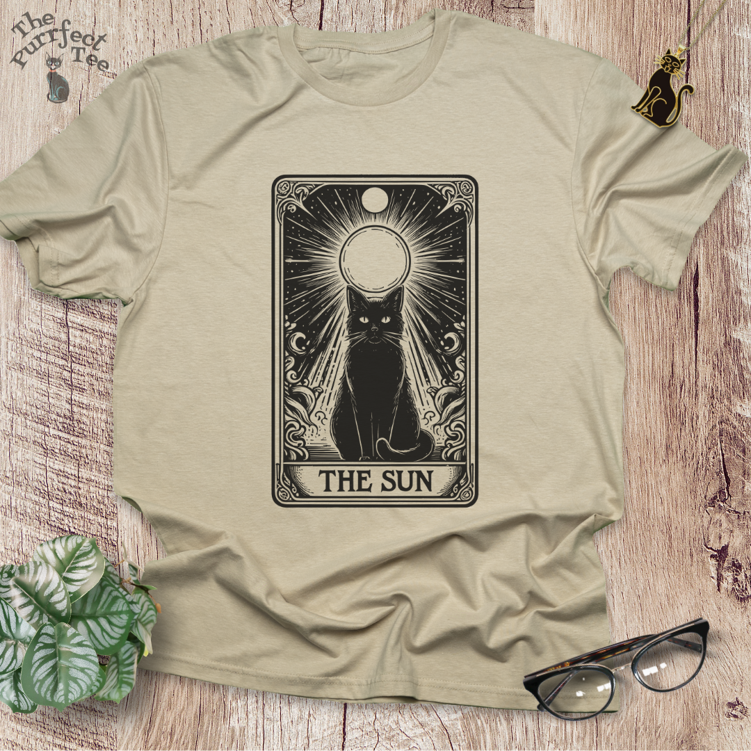 Tarot card sun cat t-shirt