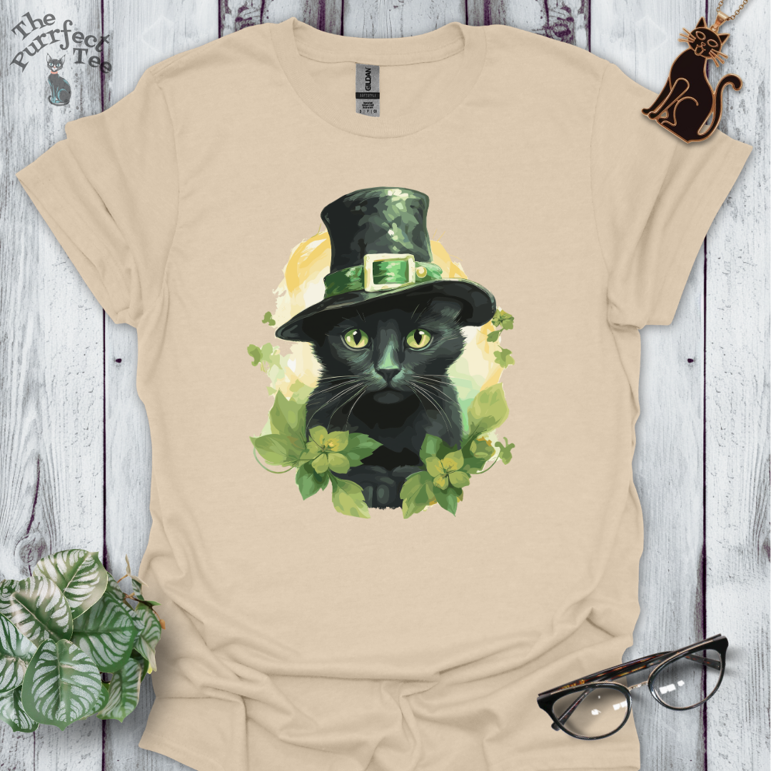 St. Patrick's Day black cat t-shirt
