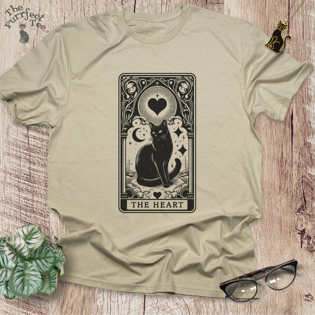 Tarot card heart cat t-shirt