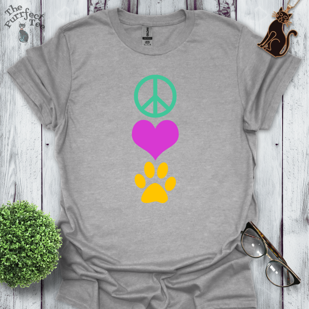 Peace love cat vertical multi