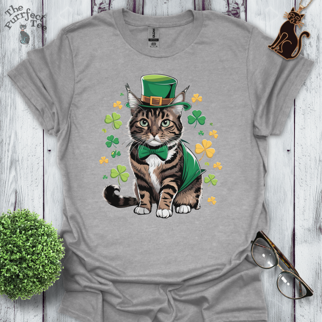 Shamrock tabby cat t-shirt