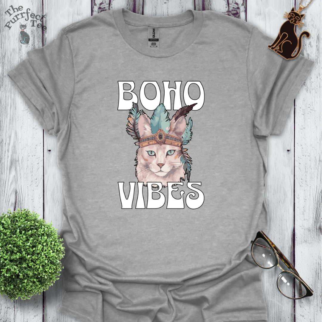 Boho vibes crown cat t-shirt