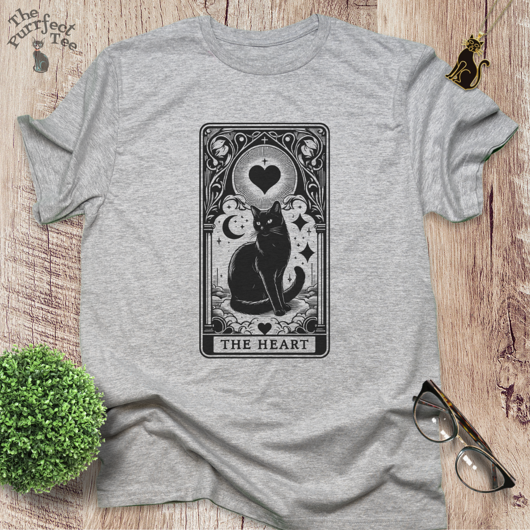 Tarot card heart cat t-shirt