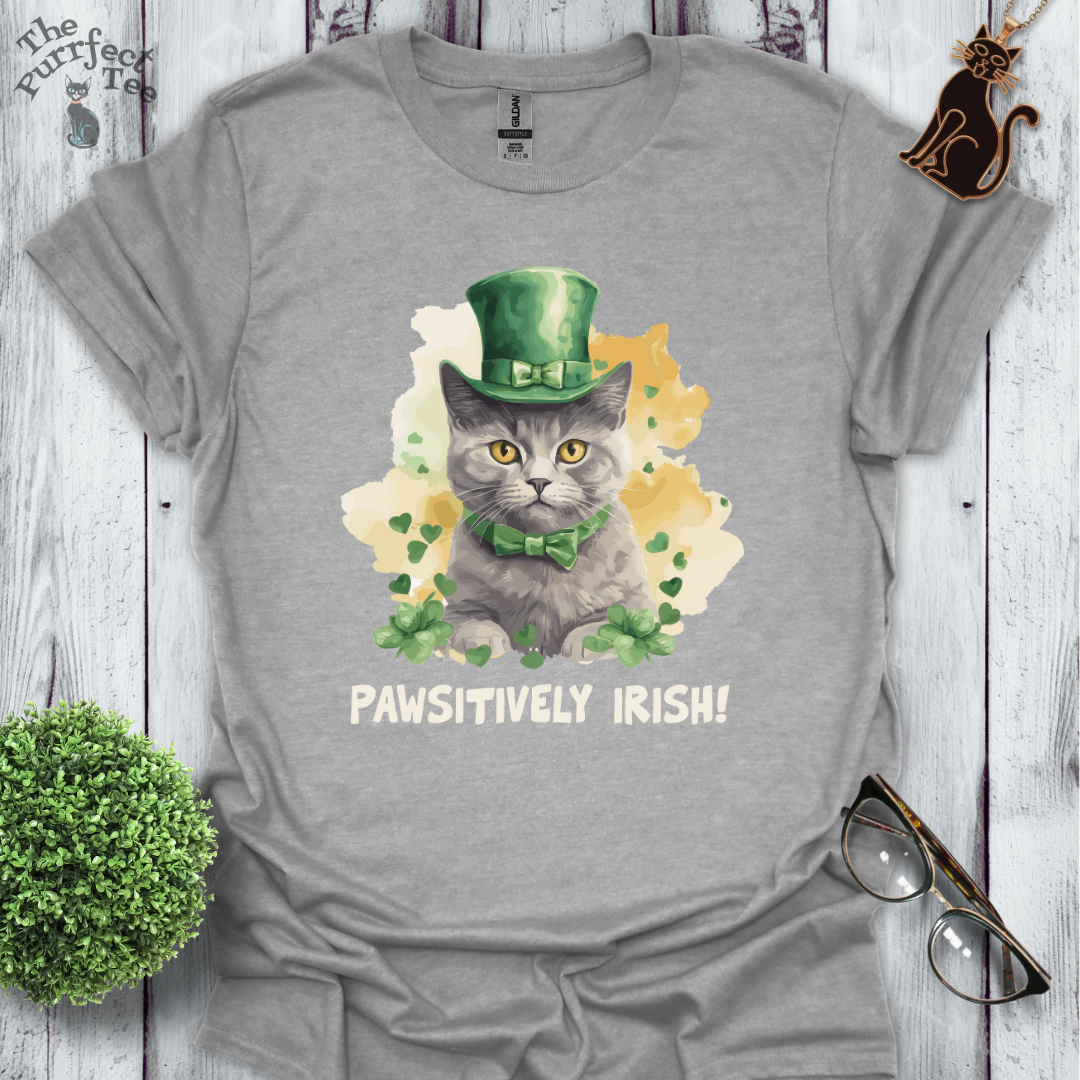 Pawsitively Irish cat t-shirt
