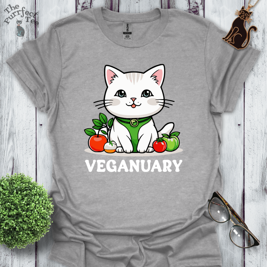 Veganuary white cat