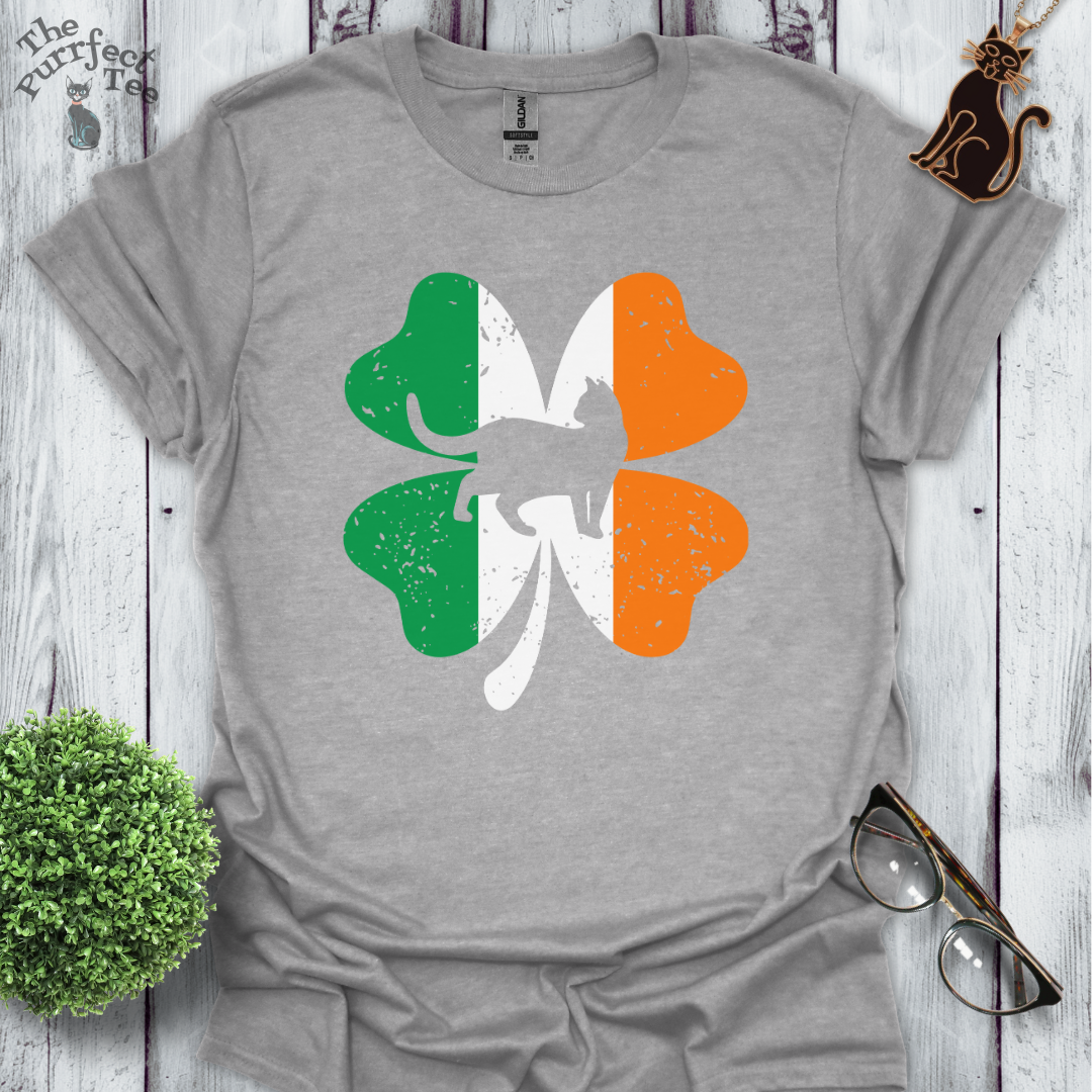 Irish flag shamrock cat t-shirt