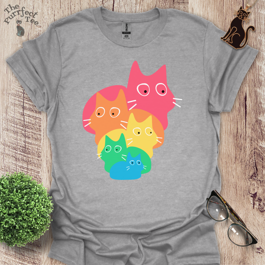 Rainbow loaves cat t-shirt