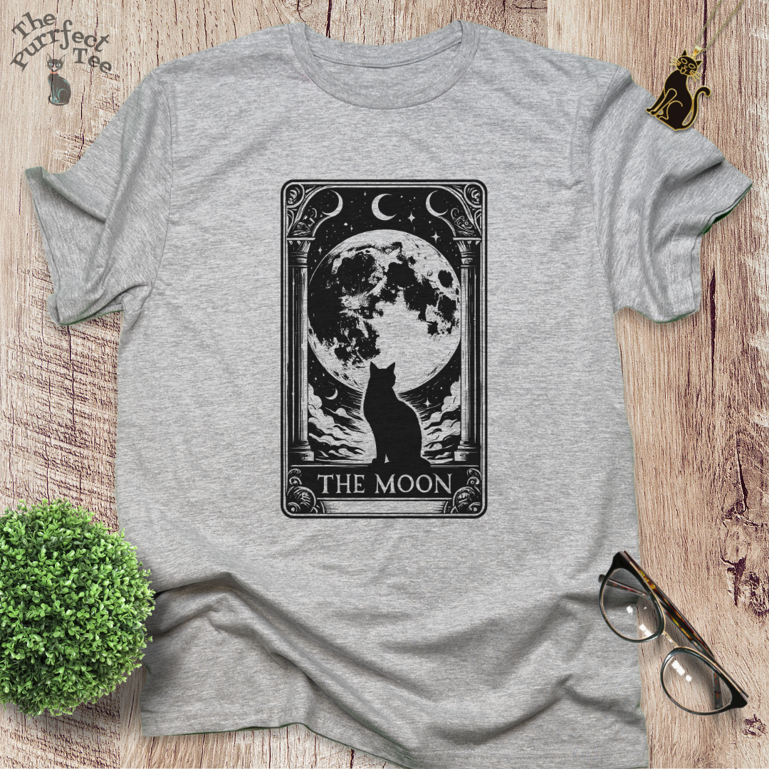 Tarot card moon cat t-shirt