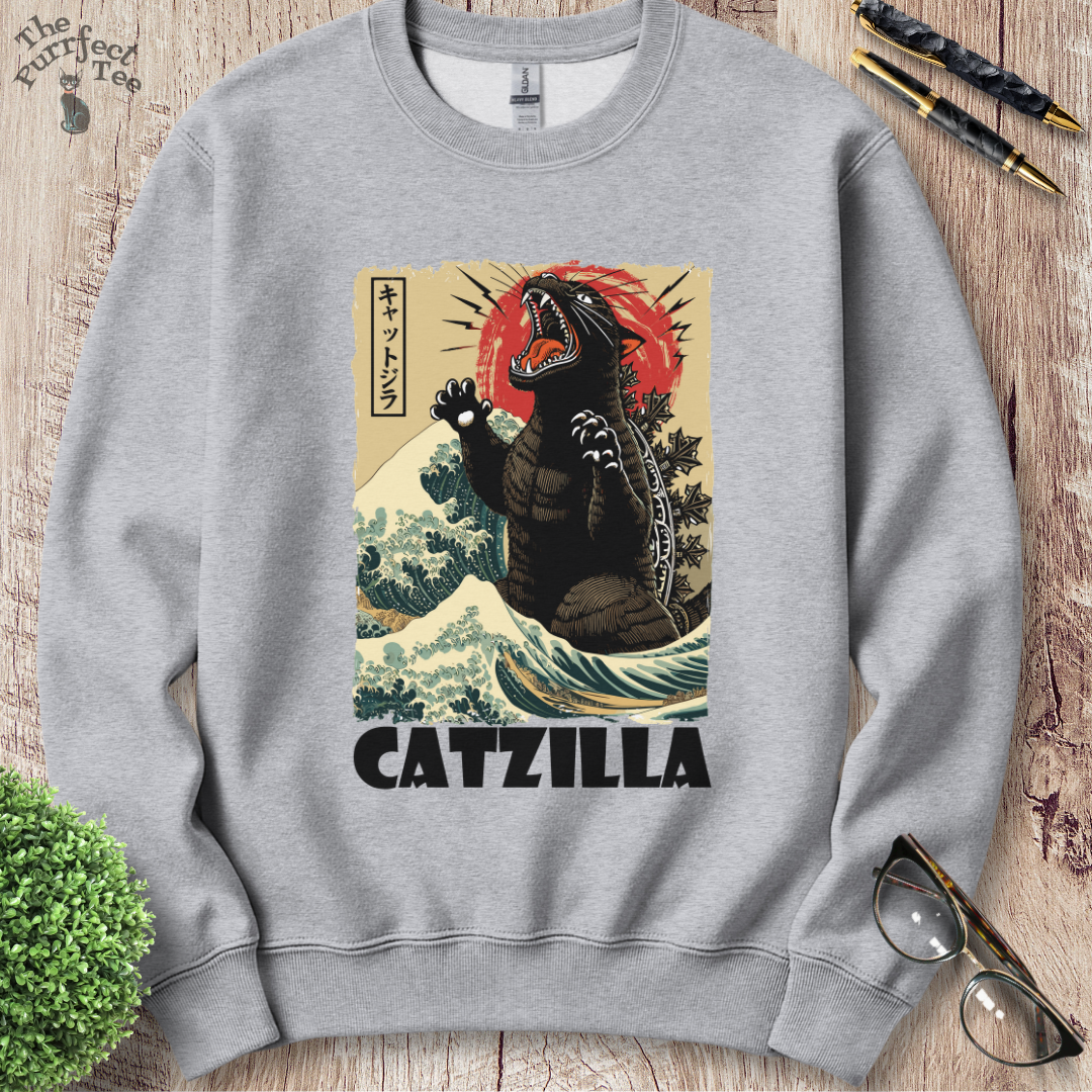 Catzilla Sweatshirt - Retro Inspired Quirky Design