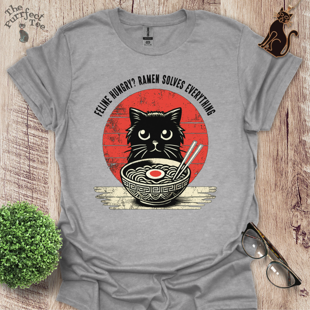 Feline hungry cat t-shirt