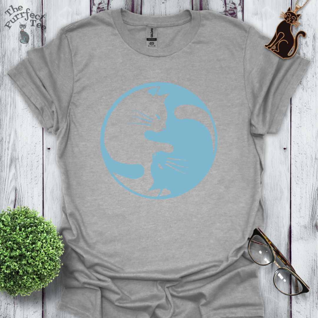 Cat yin yang blue