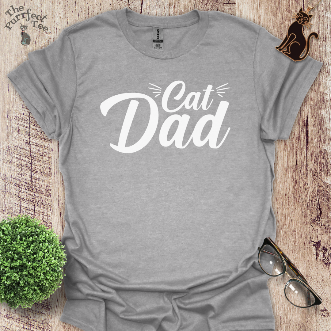 Cat dad whiskers cat t-shirt