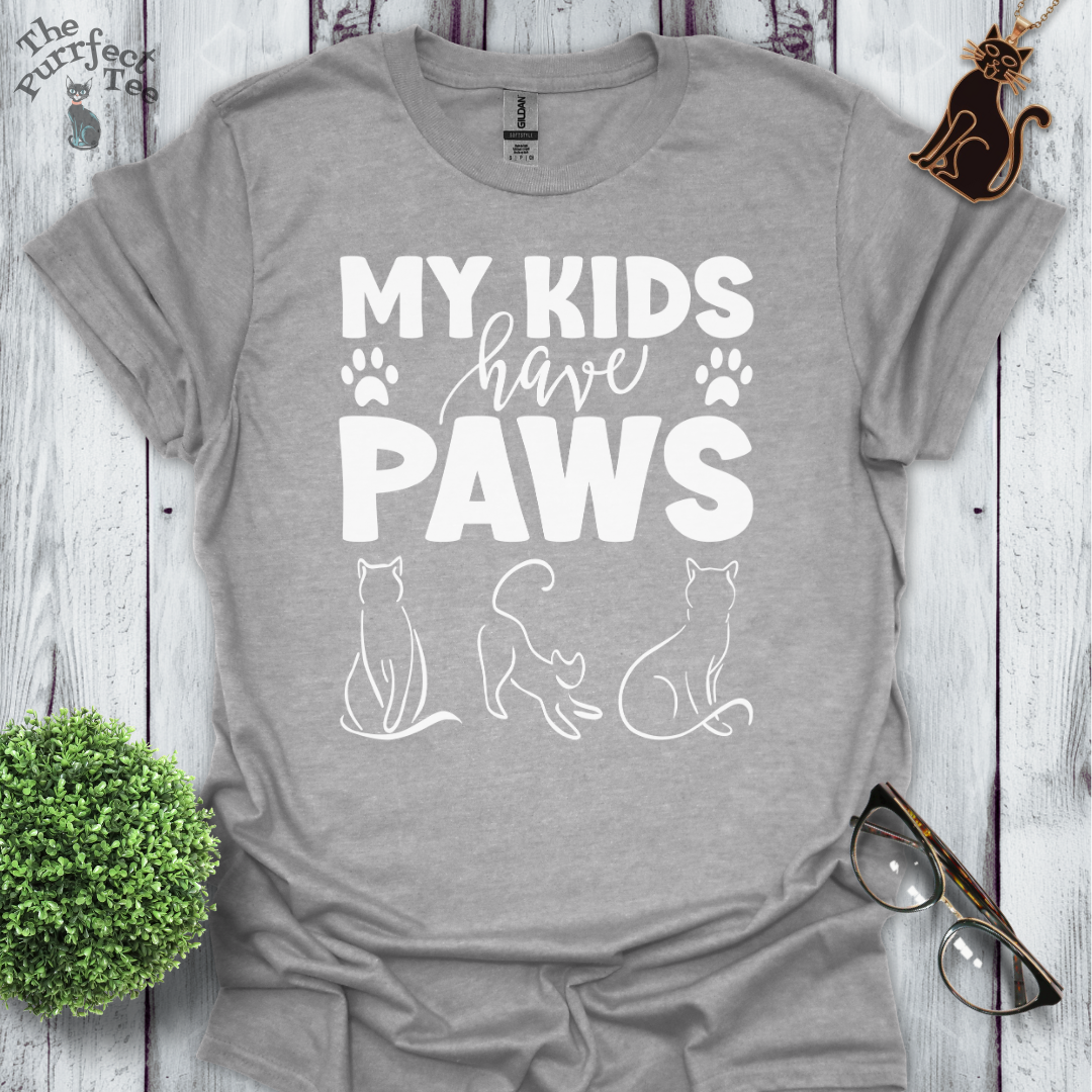 My kids have paws cat t-shirt