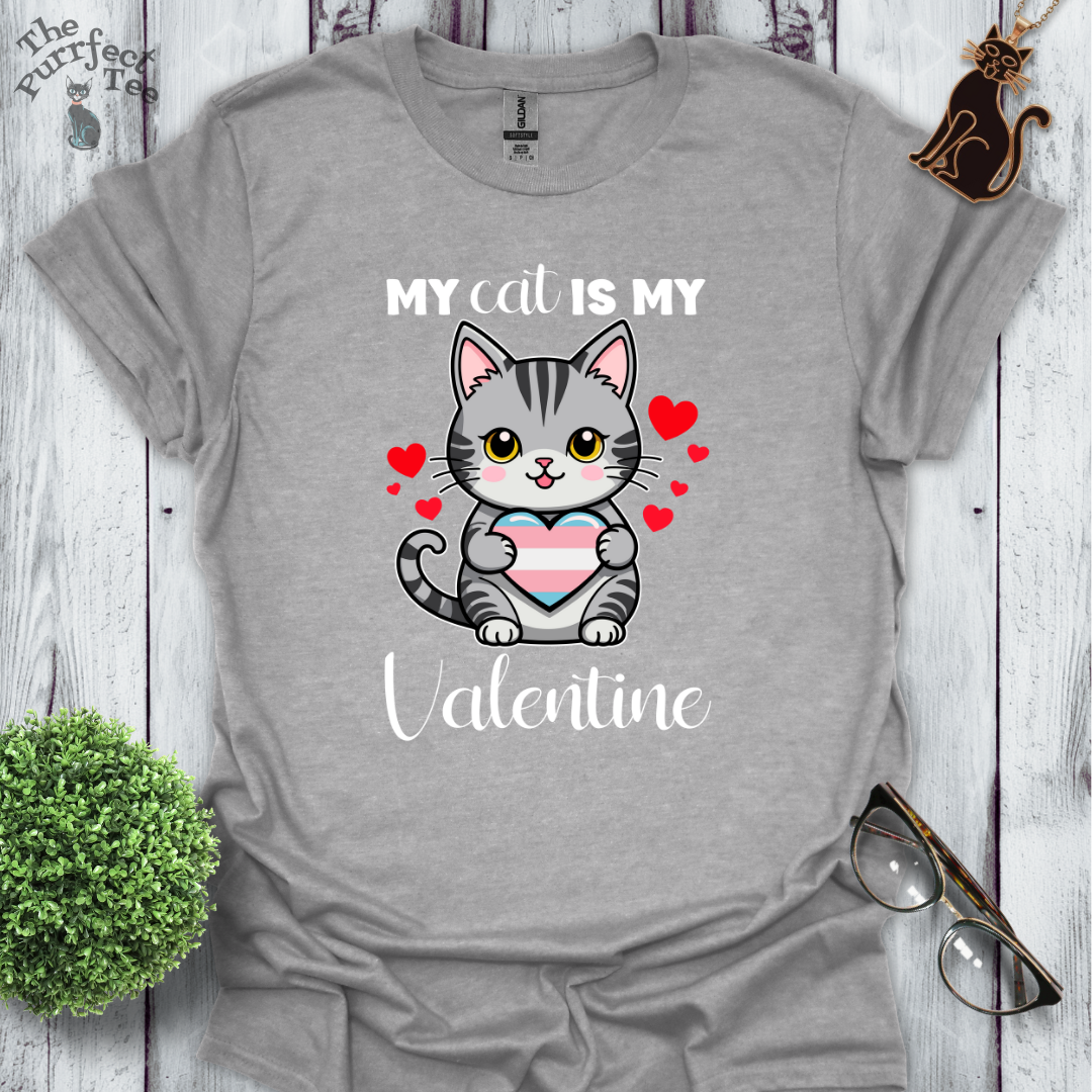 My cat is my valentine - trans heart