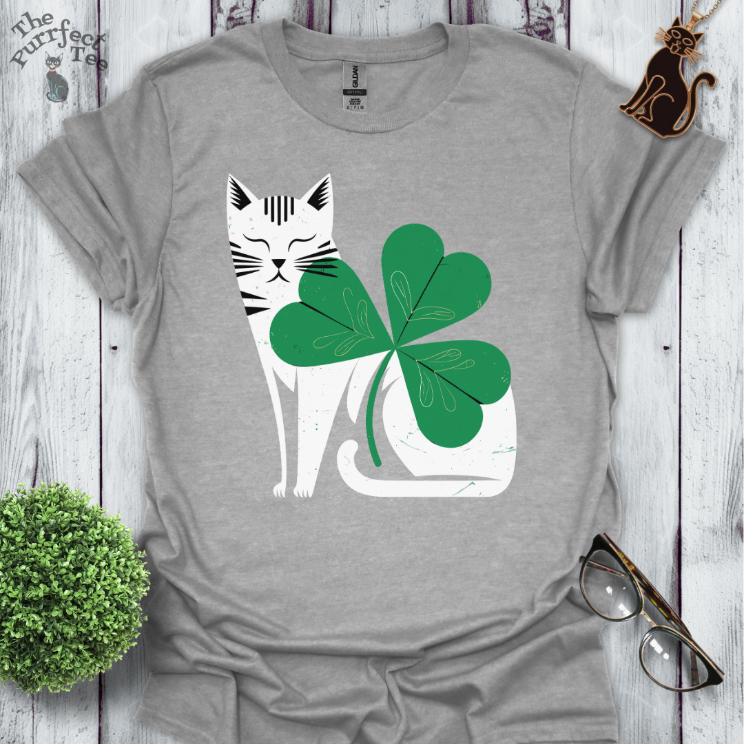 Shamrock and cat t-shirt