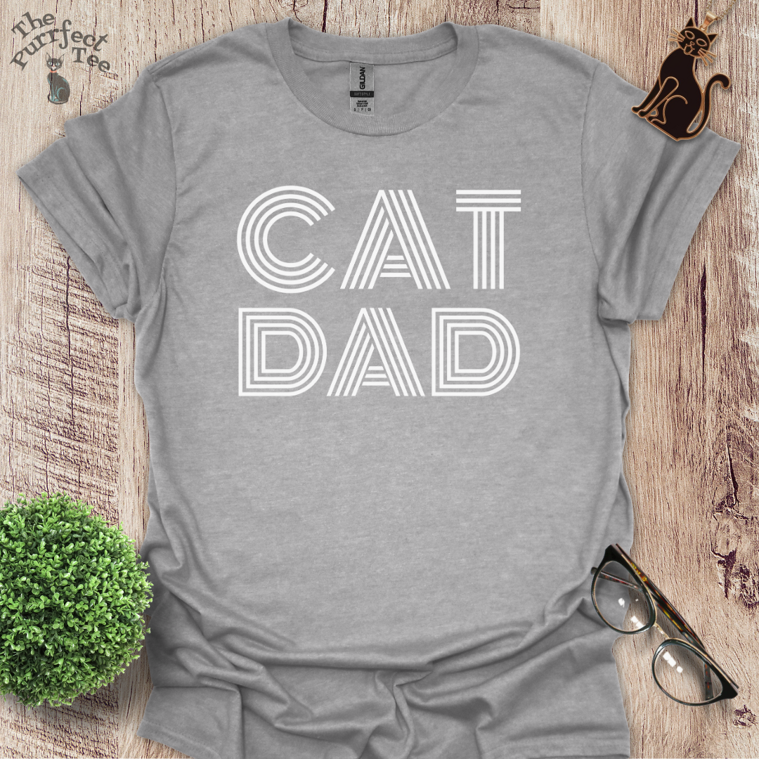 Cat dad lines cat t-shirt