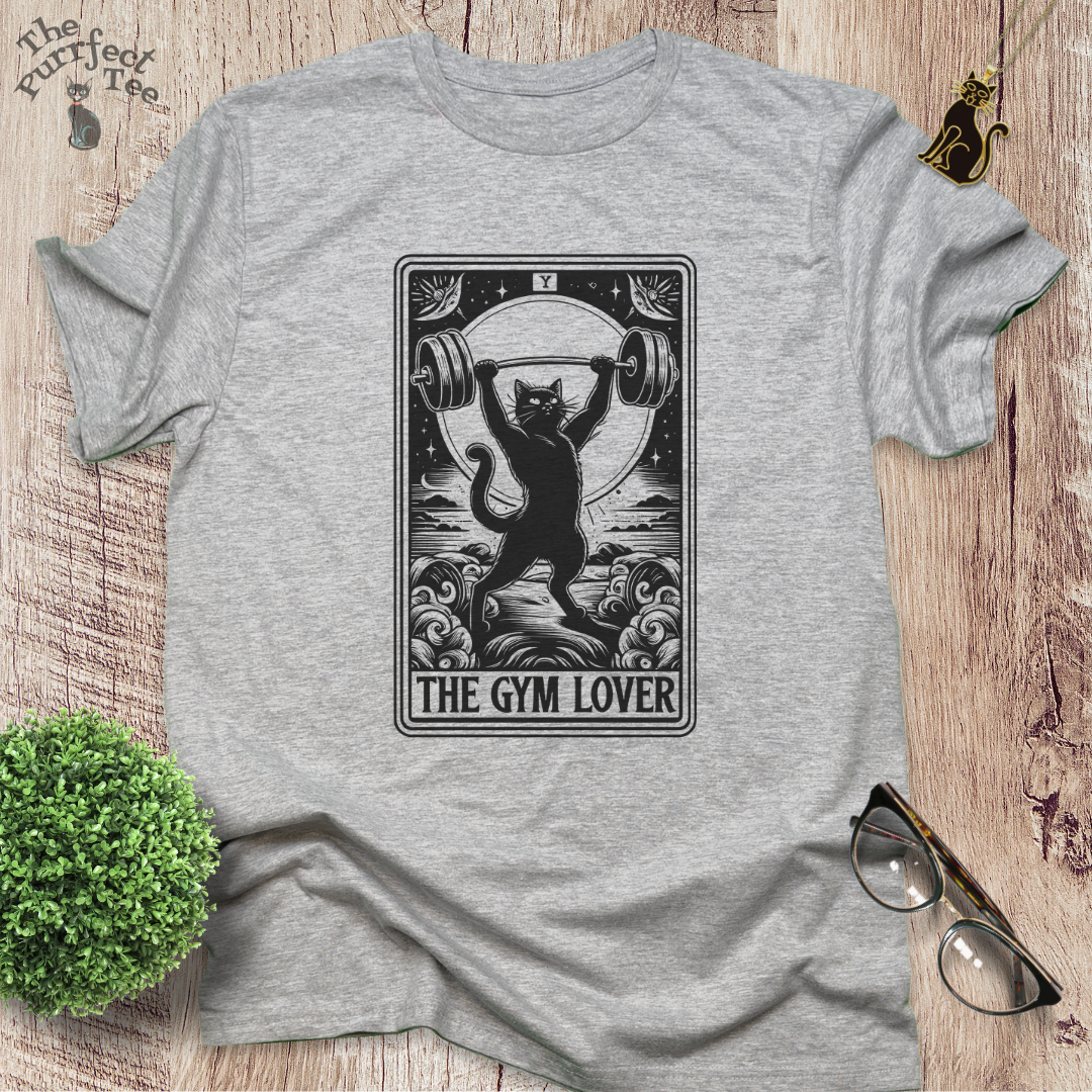 Tarot card gym cat t-shirt