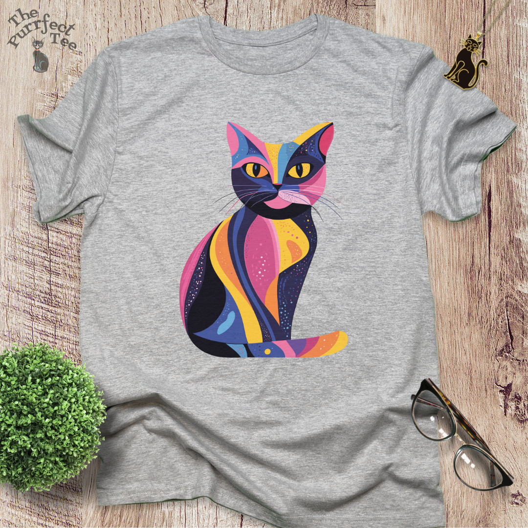 Colourful 2 cat t-shirt