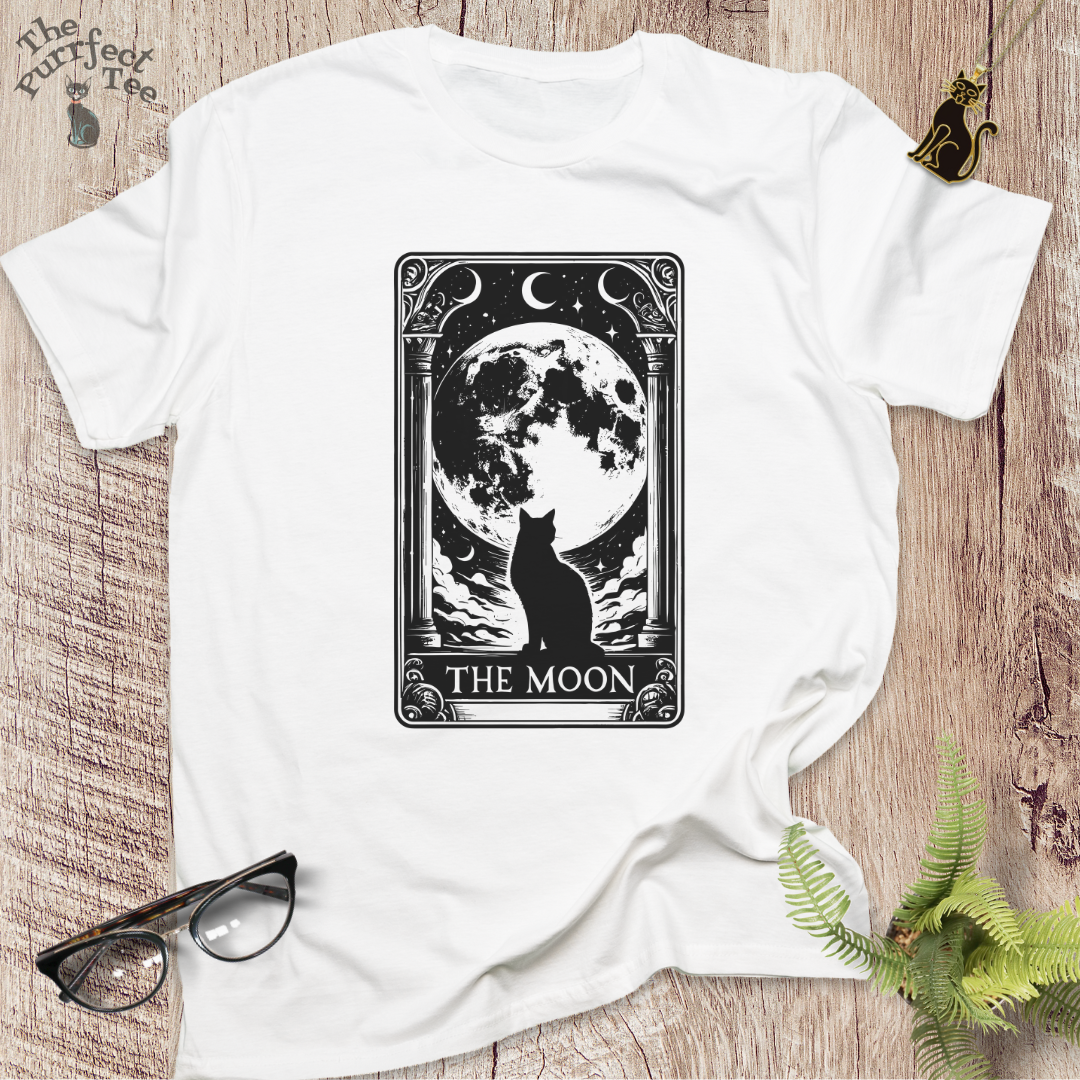 Tarot card moon cat t-shirt
