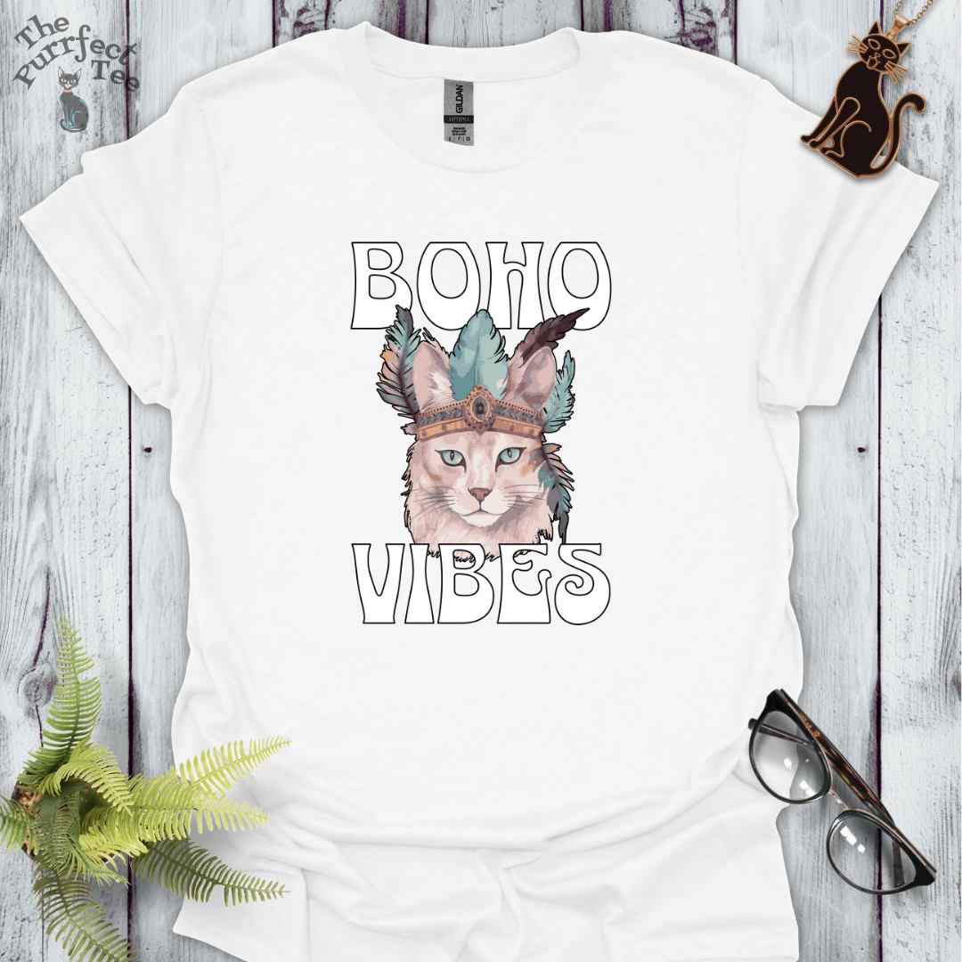 Boho vibes crown cat t-shirt