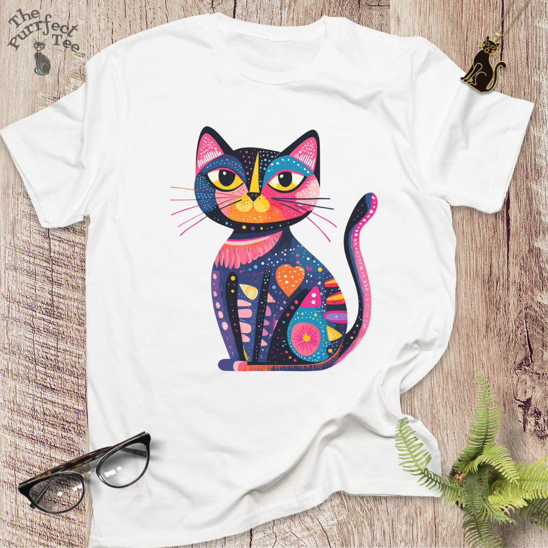Colourful 1 cat t-shirt