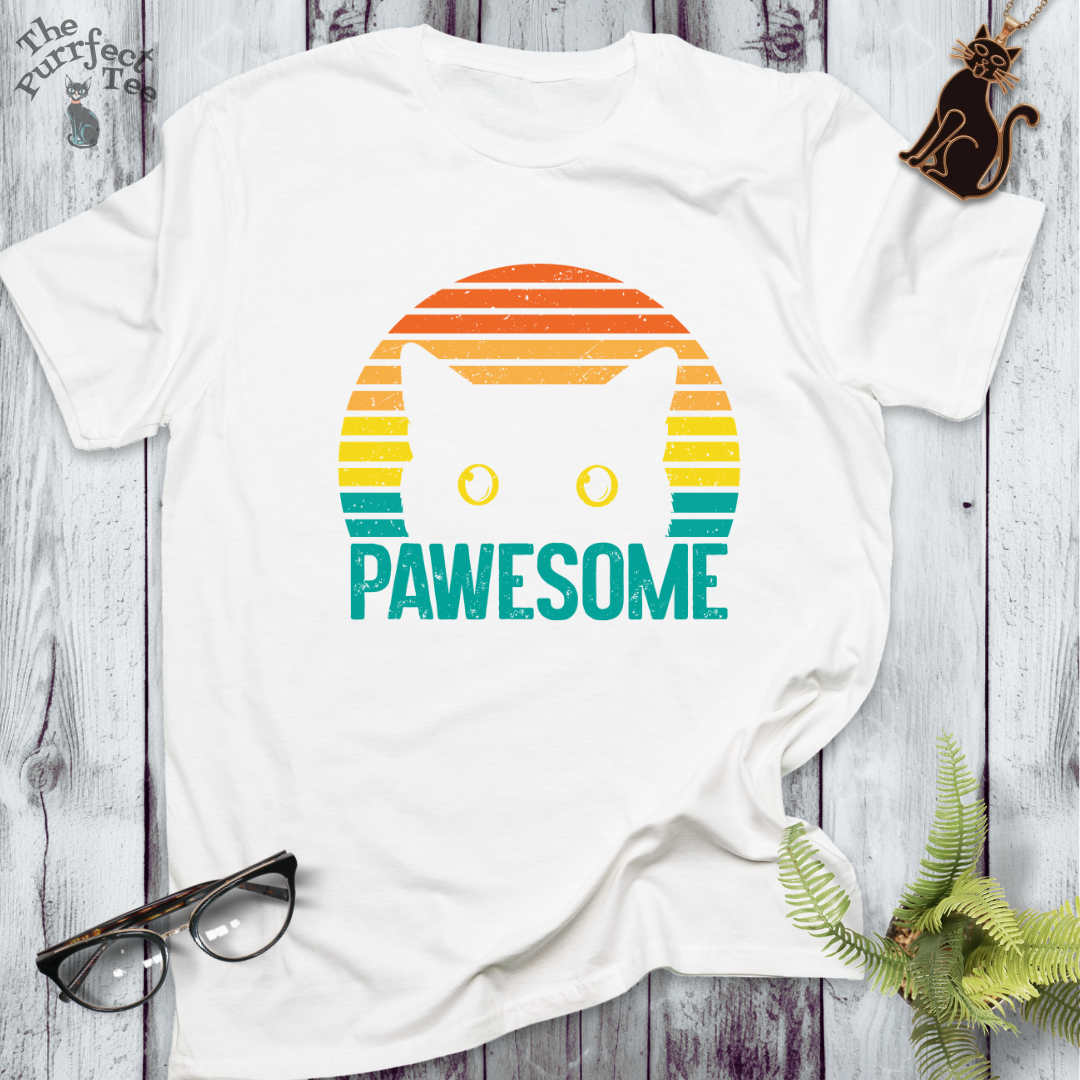 Pawesome cat t shirt