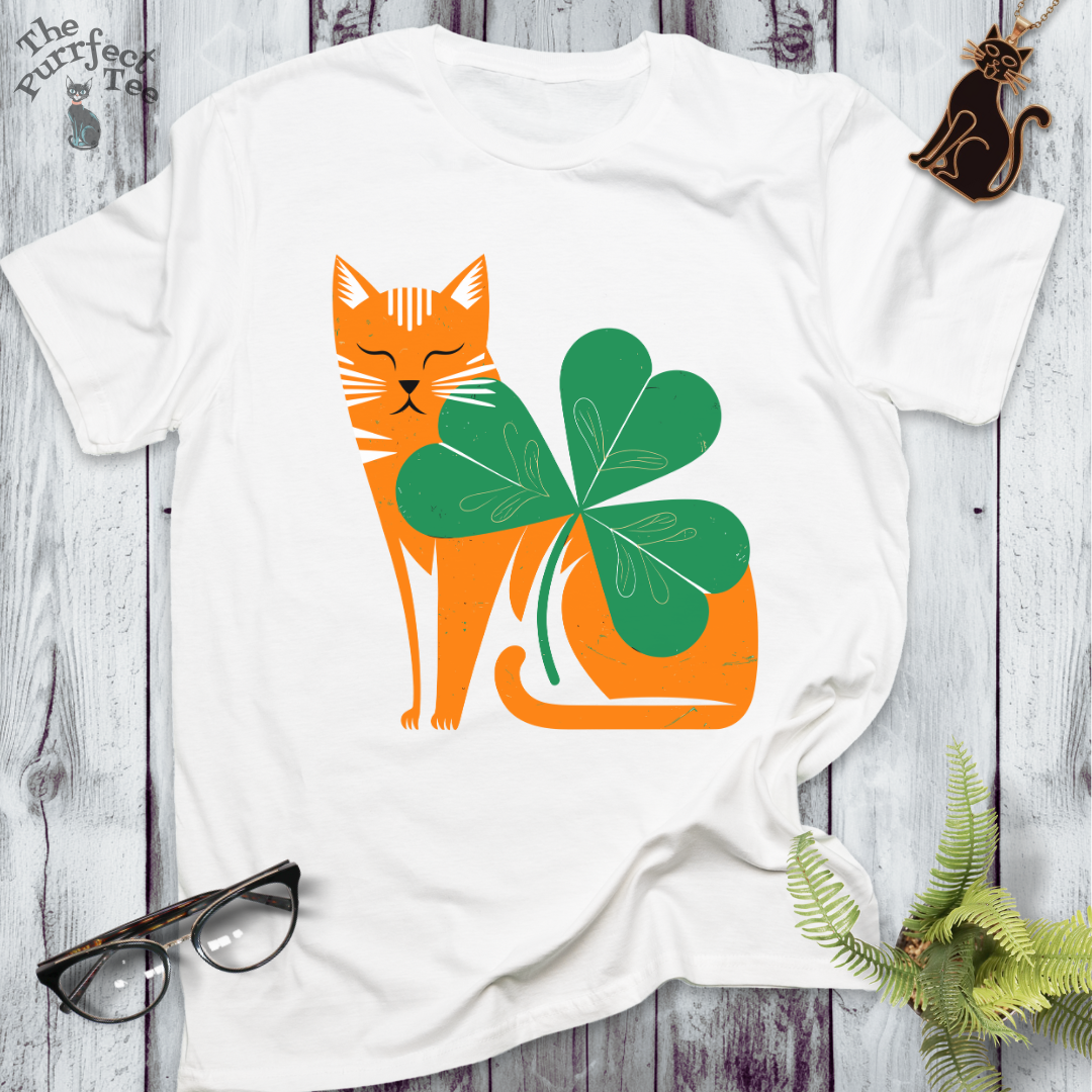 Shamrock and cat t-shirt