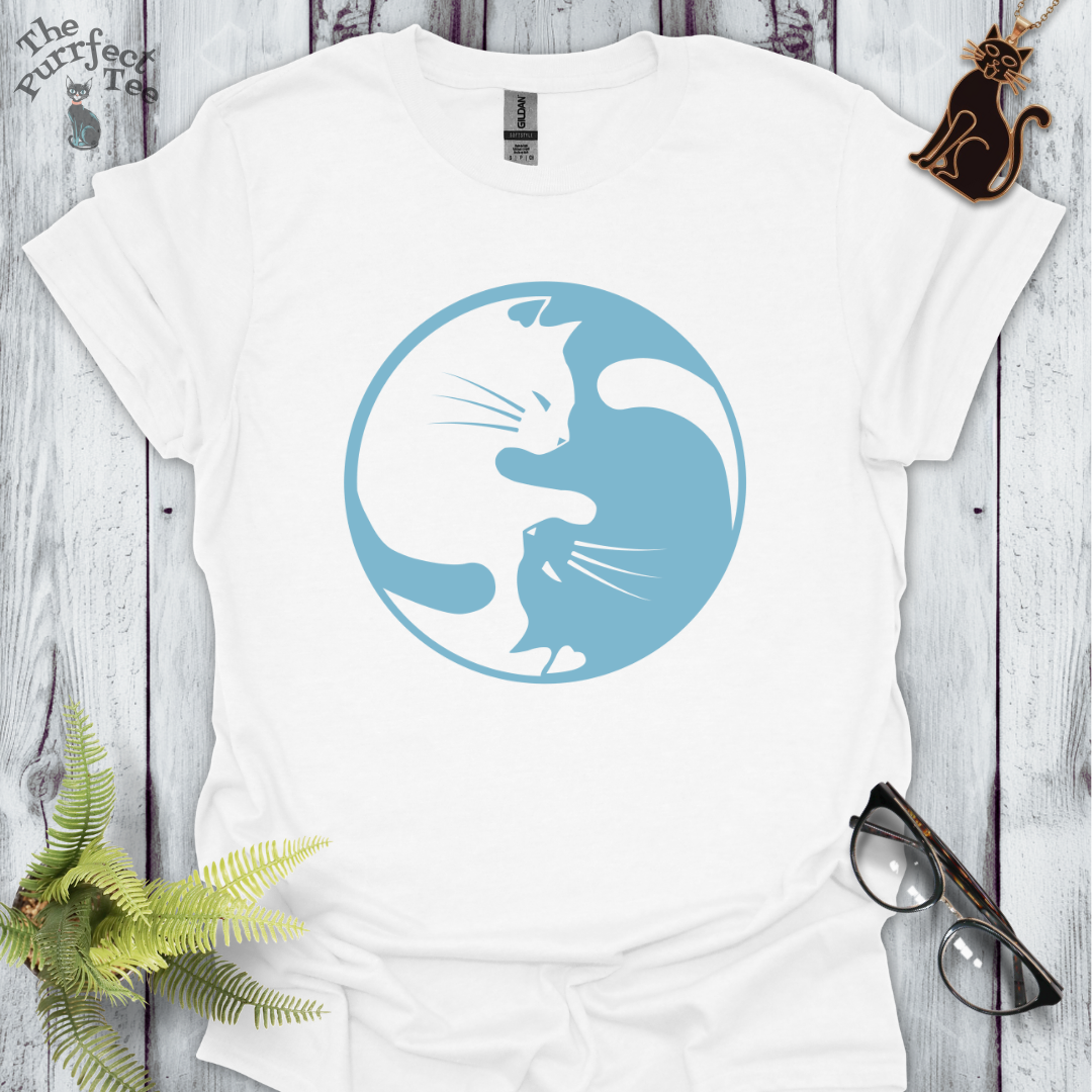 Cat yin yang blue