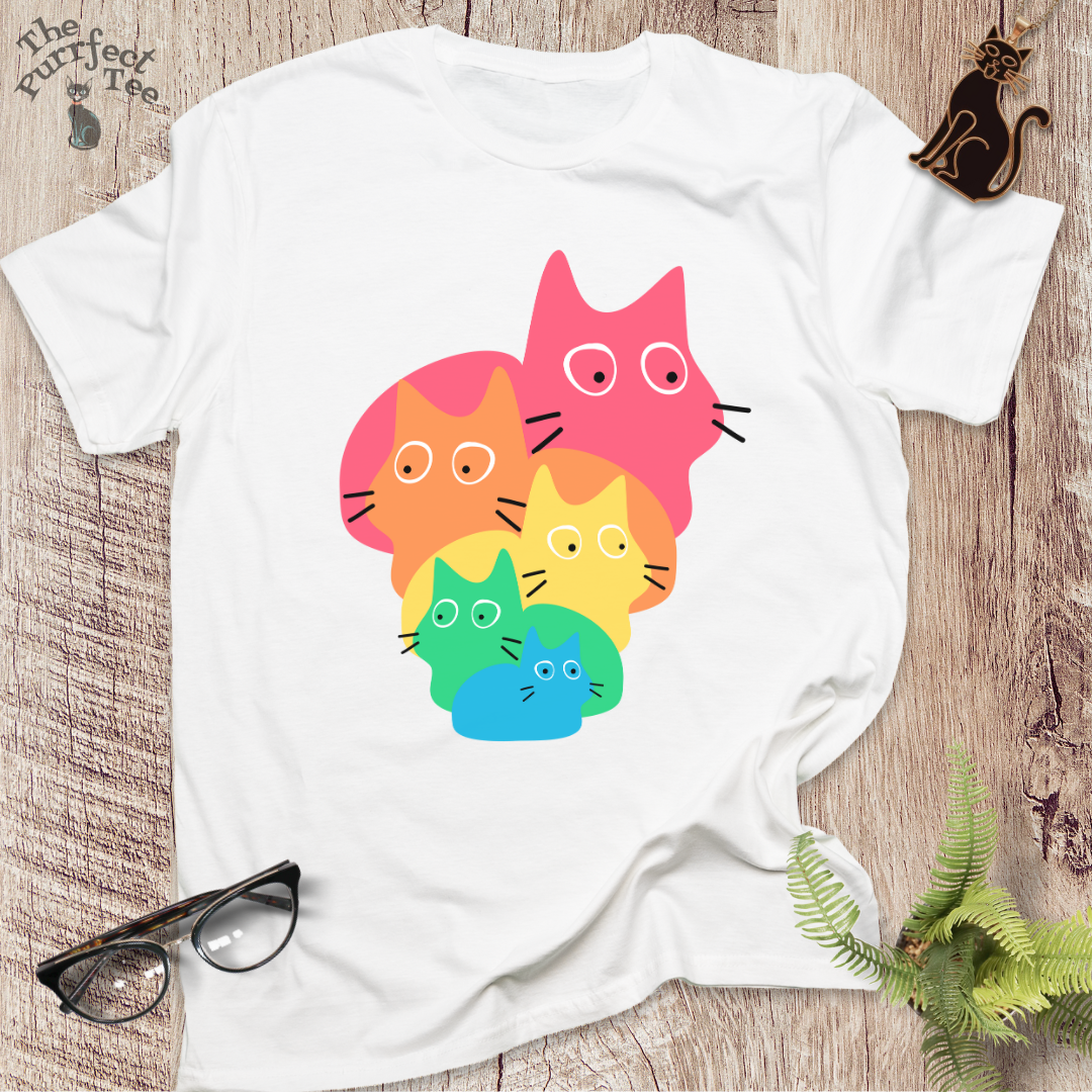 Rainbow loaves cat t-shirt