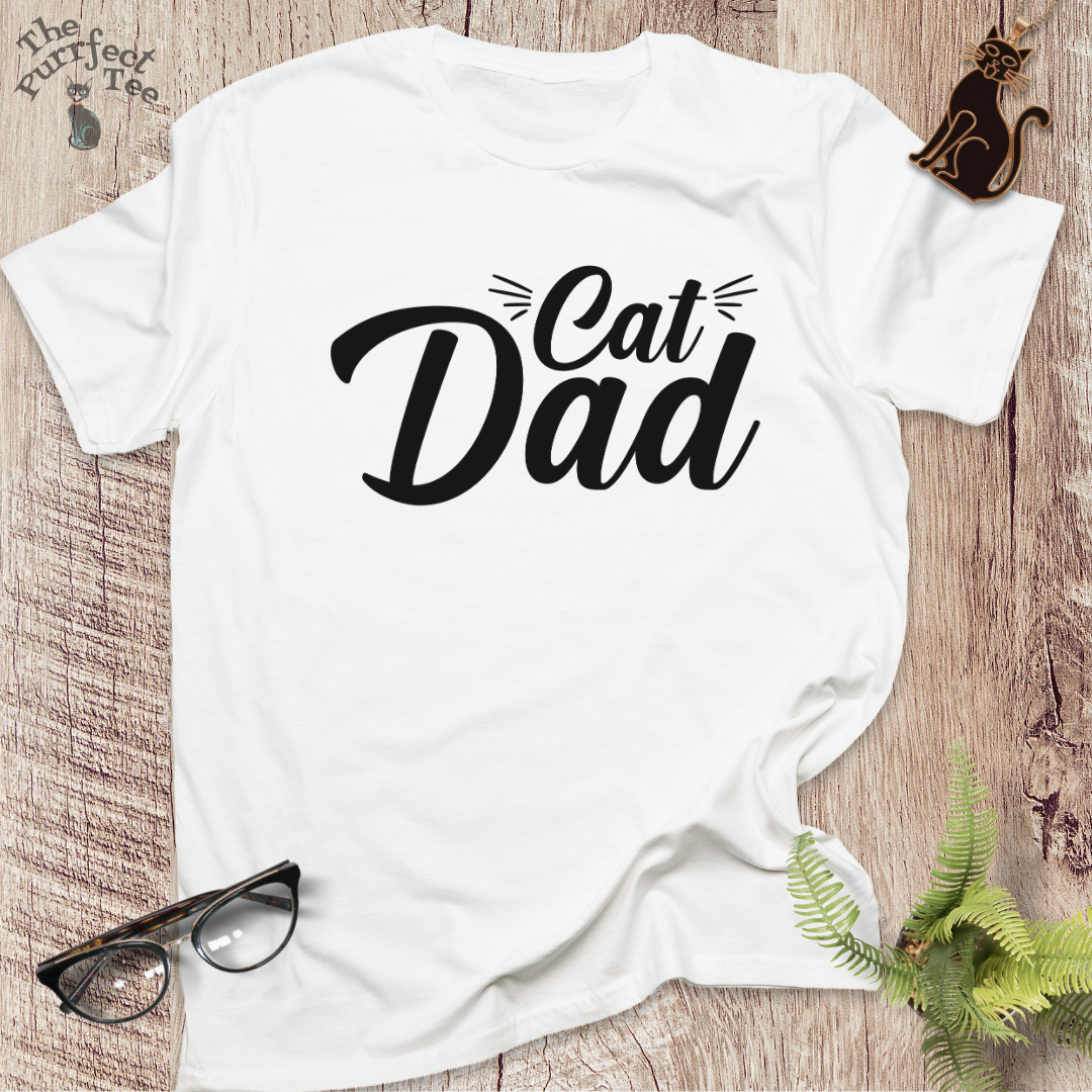 Cat dad whiskers cat t-shirt