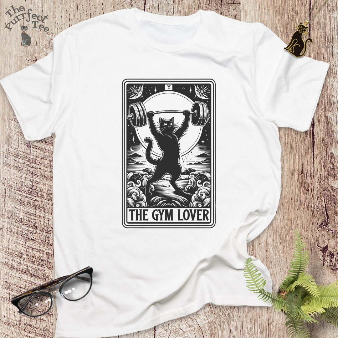 Tarot card gym cat t-shirt
