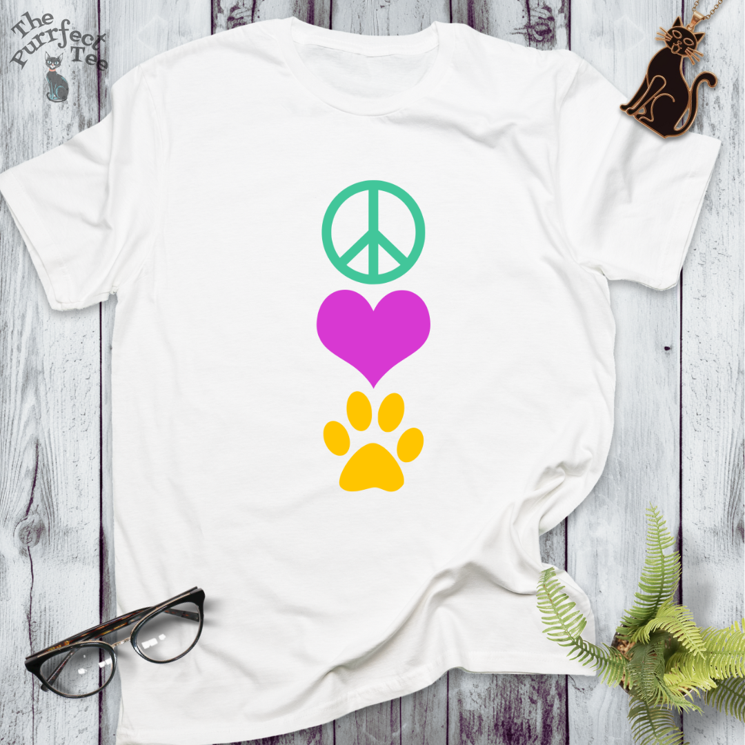 Peace love cat vertical multi
