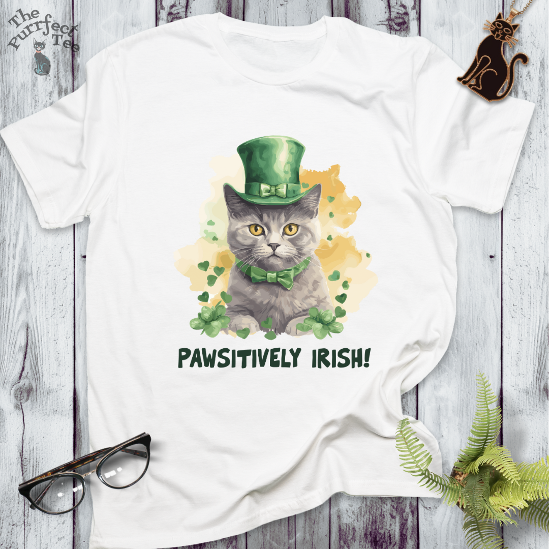 Pawsitively Irish cat t-shirt