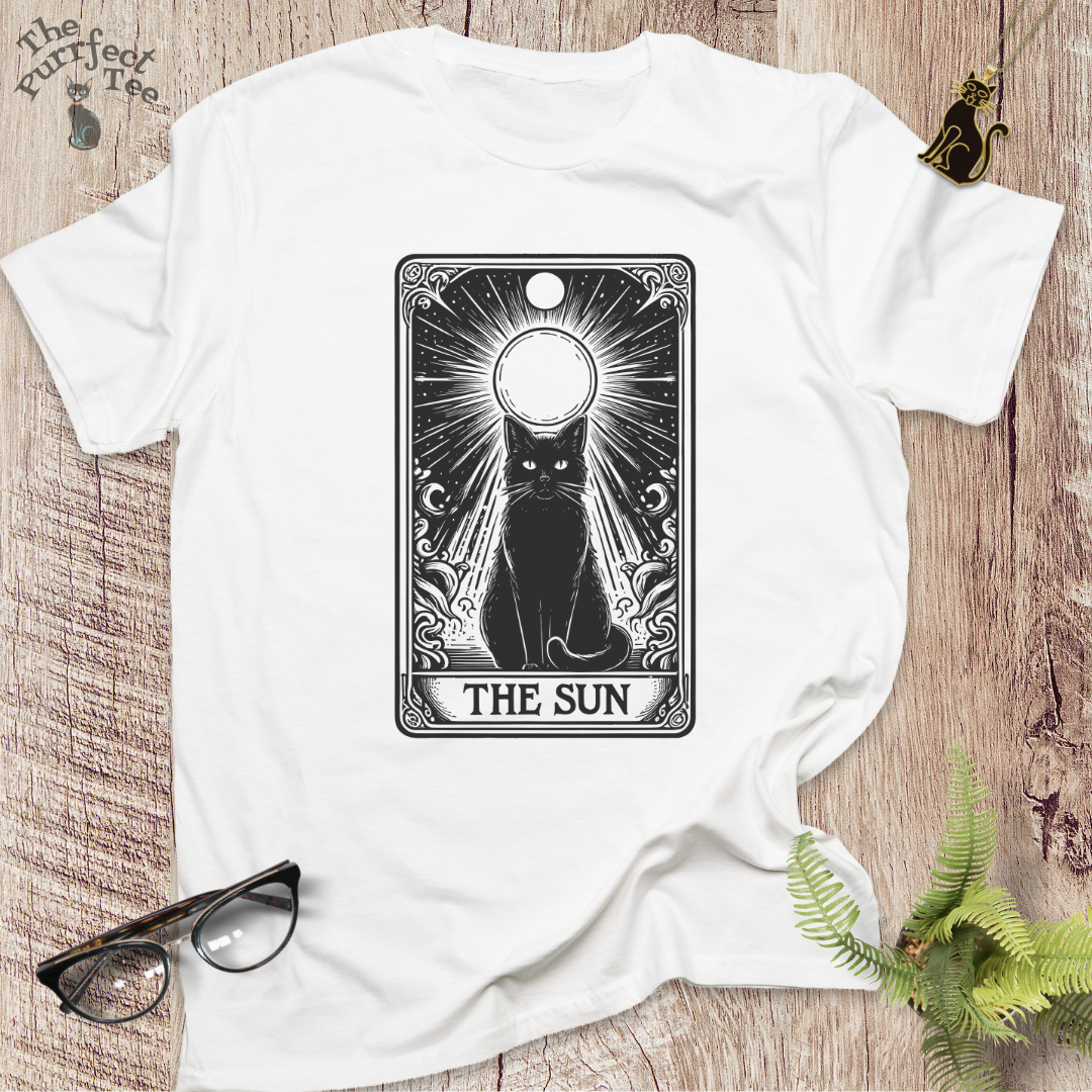 Tarot card sun cat t-shirt