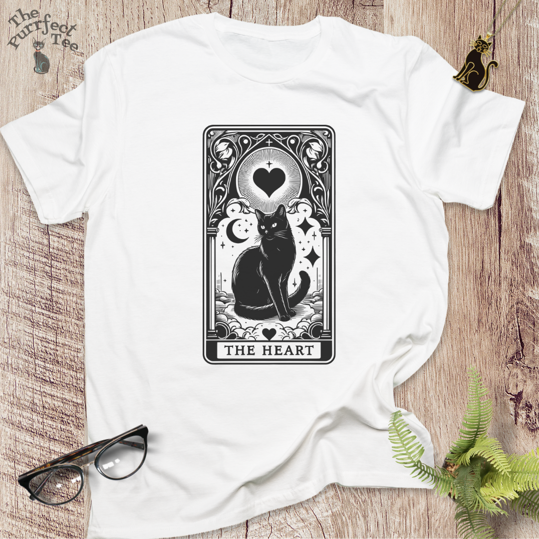 Tarot card heart cat t-shirt