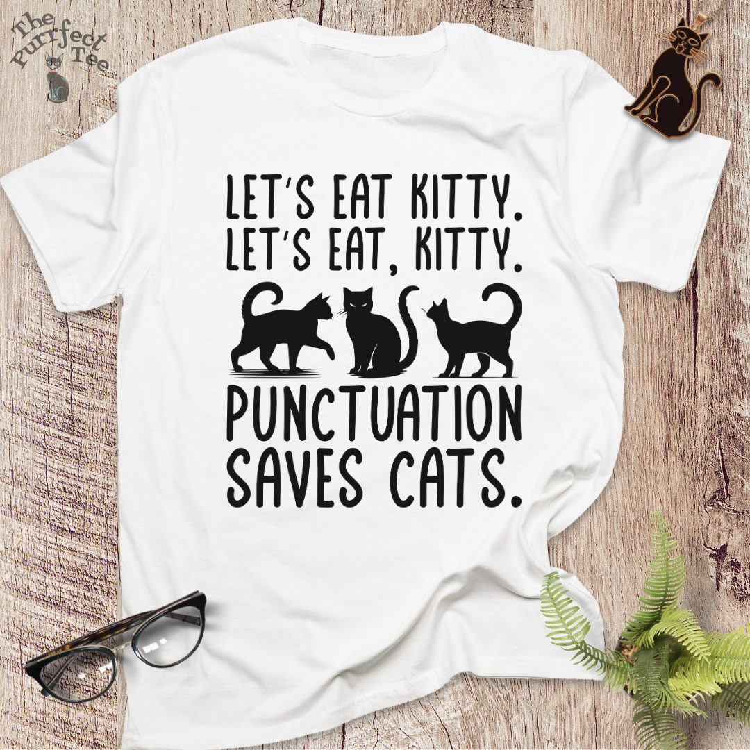 Let's eat, kitty cat t-shirt