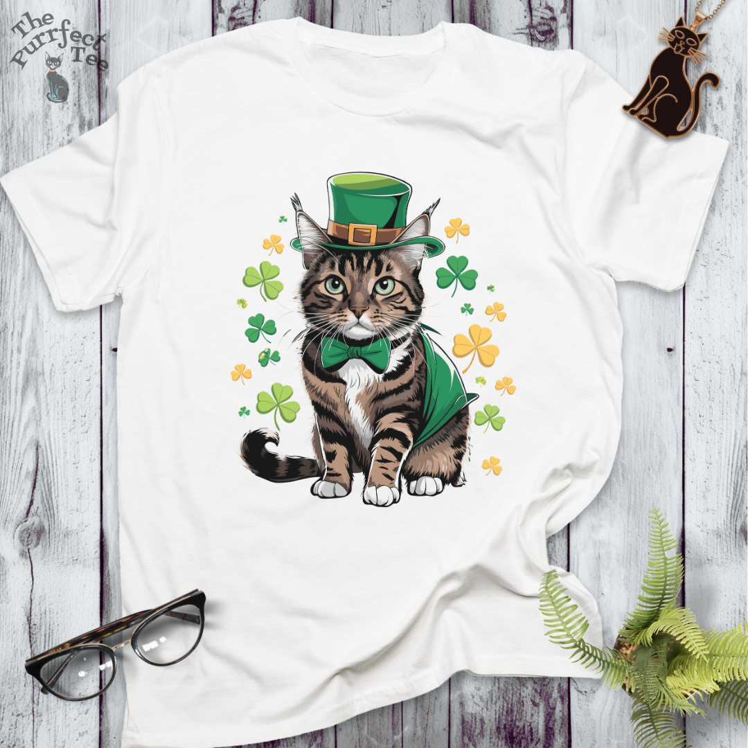Shamrock tabby cat t-shirt
