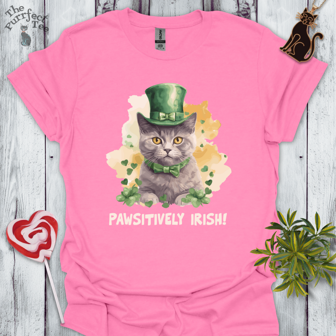 Pawsitively Irish cat t-shirt