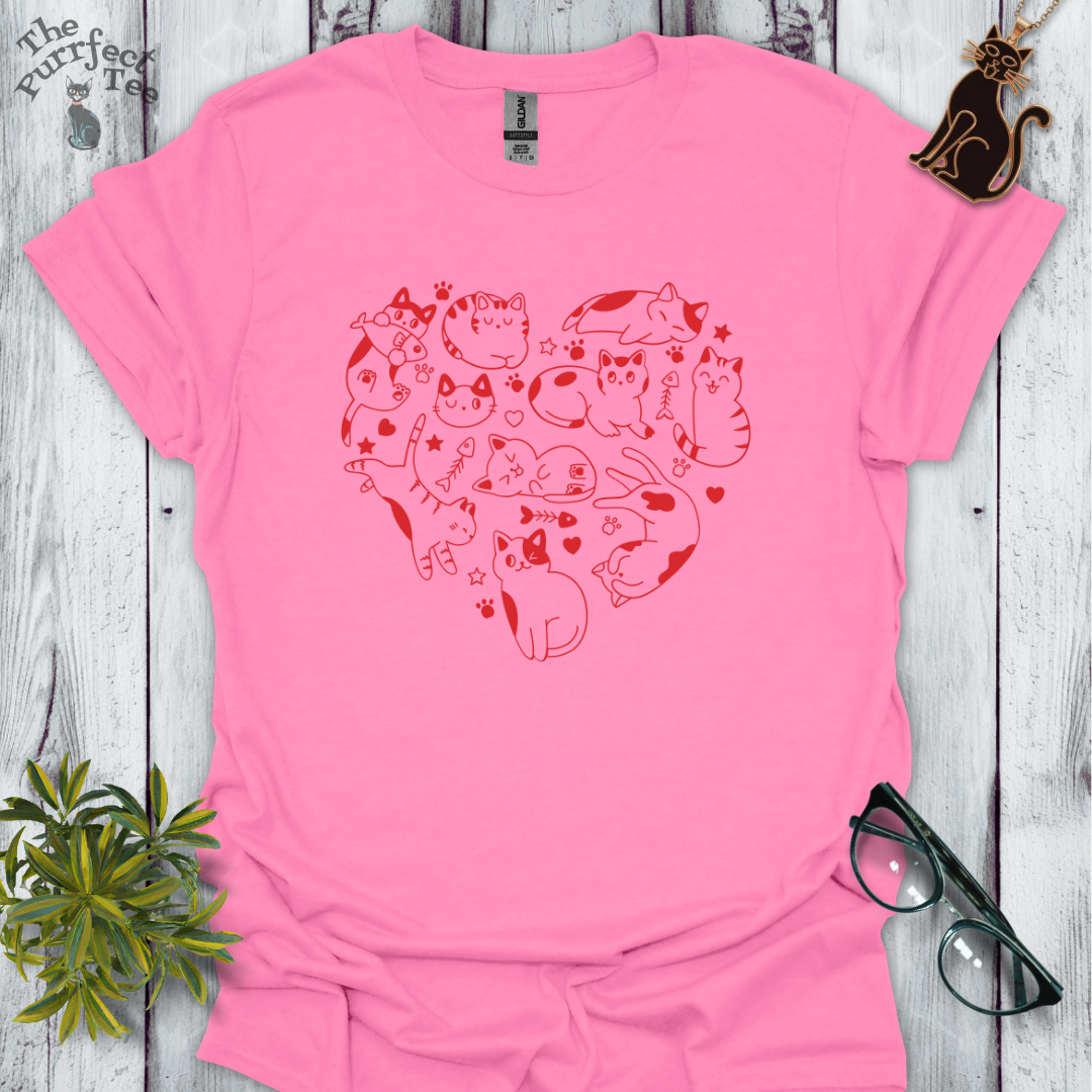 Cats making a heart red