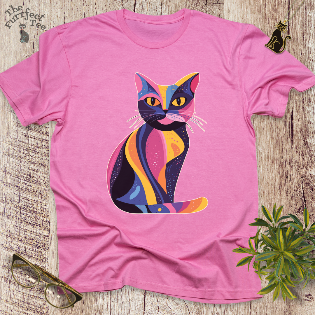 Colourful 2 cat t-shirt