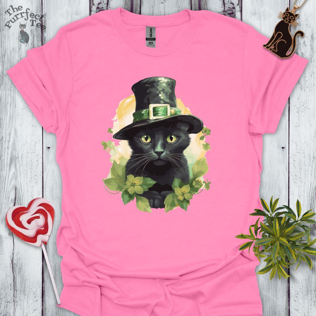 St. Patrick's Day black cat t-shirt