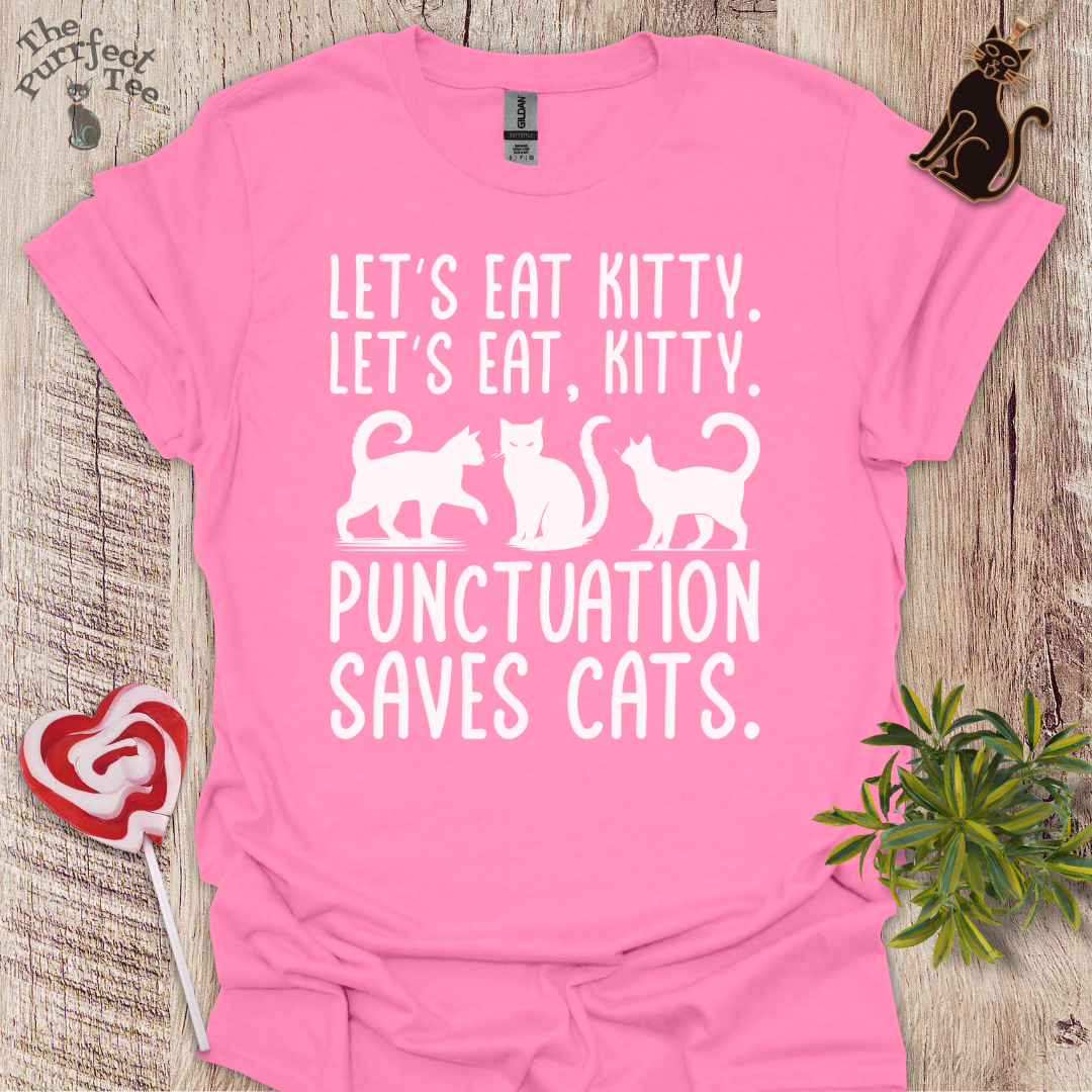 Let's eat, kitty cat t-shirt