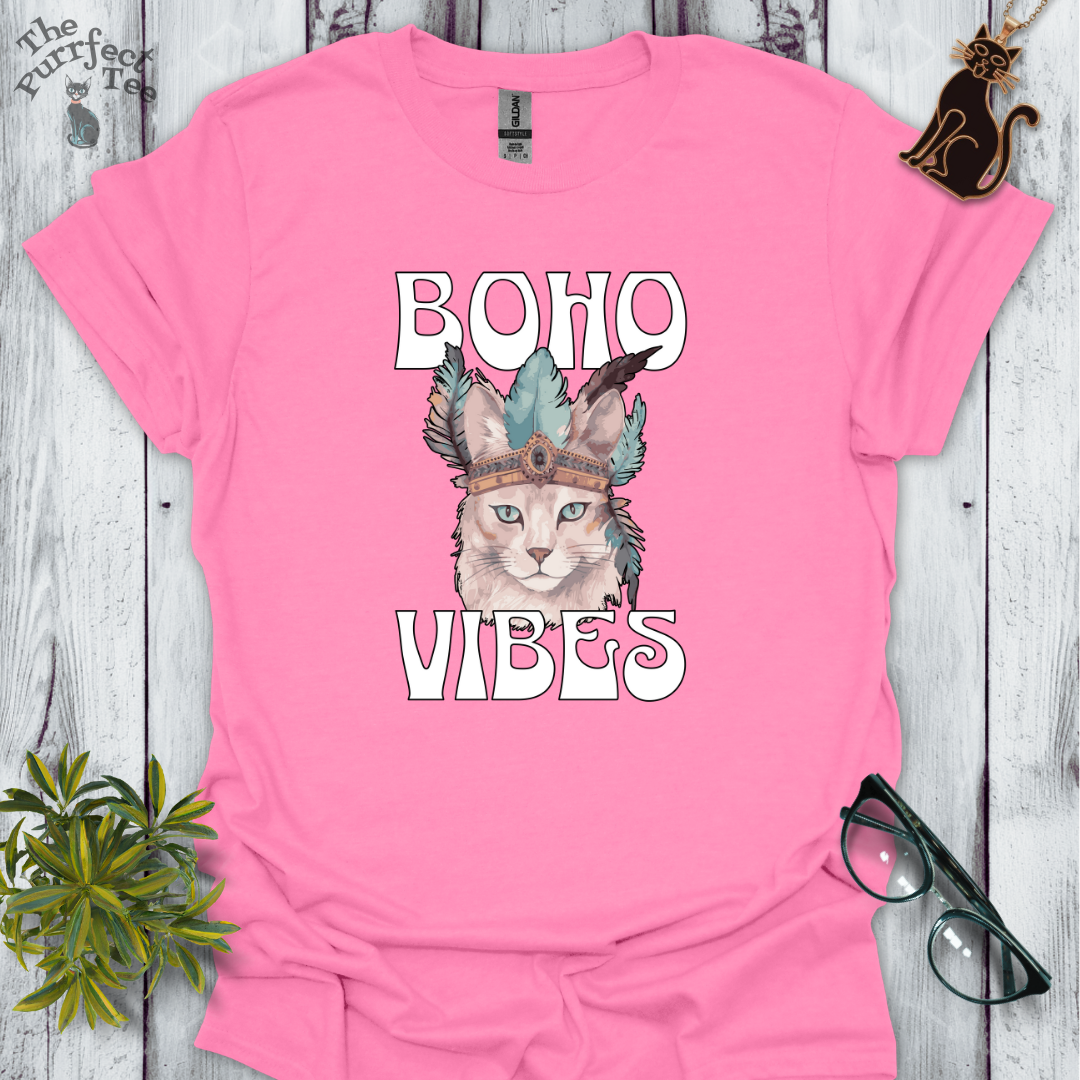 Boho vibes crown cat t-shirt