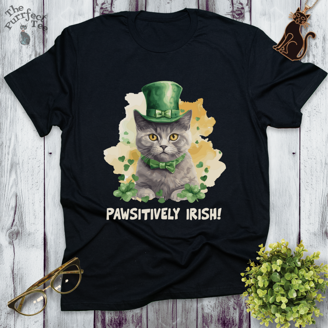 Pawsitively Irish cat t-shirt