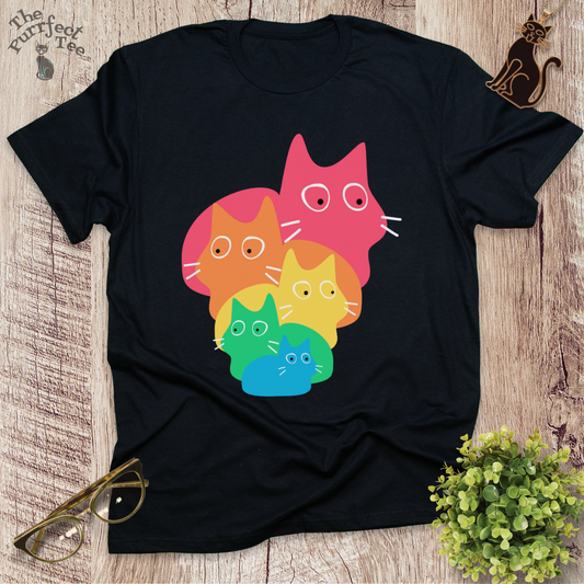 Rainbow loaves cat t-shirt