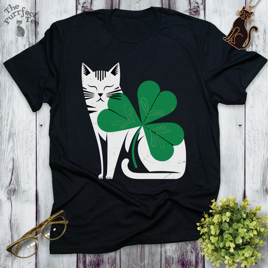 Shamrock and cat t-shirt