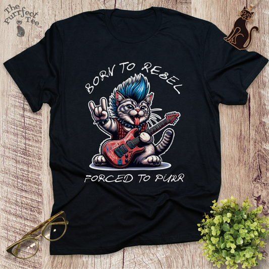 Born to rebel cat t-shirt