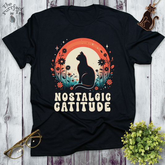 Nostalgic catitude cat t-shirt