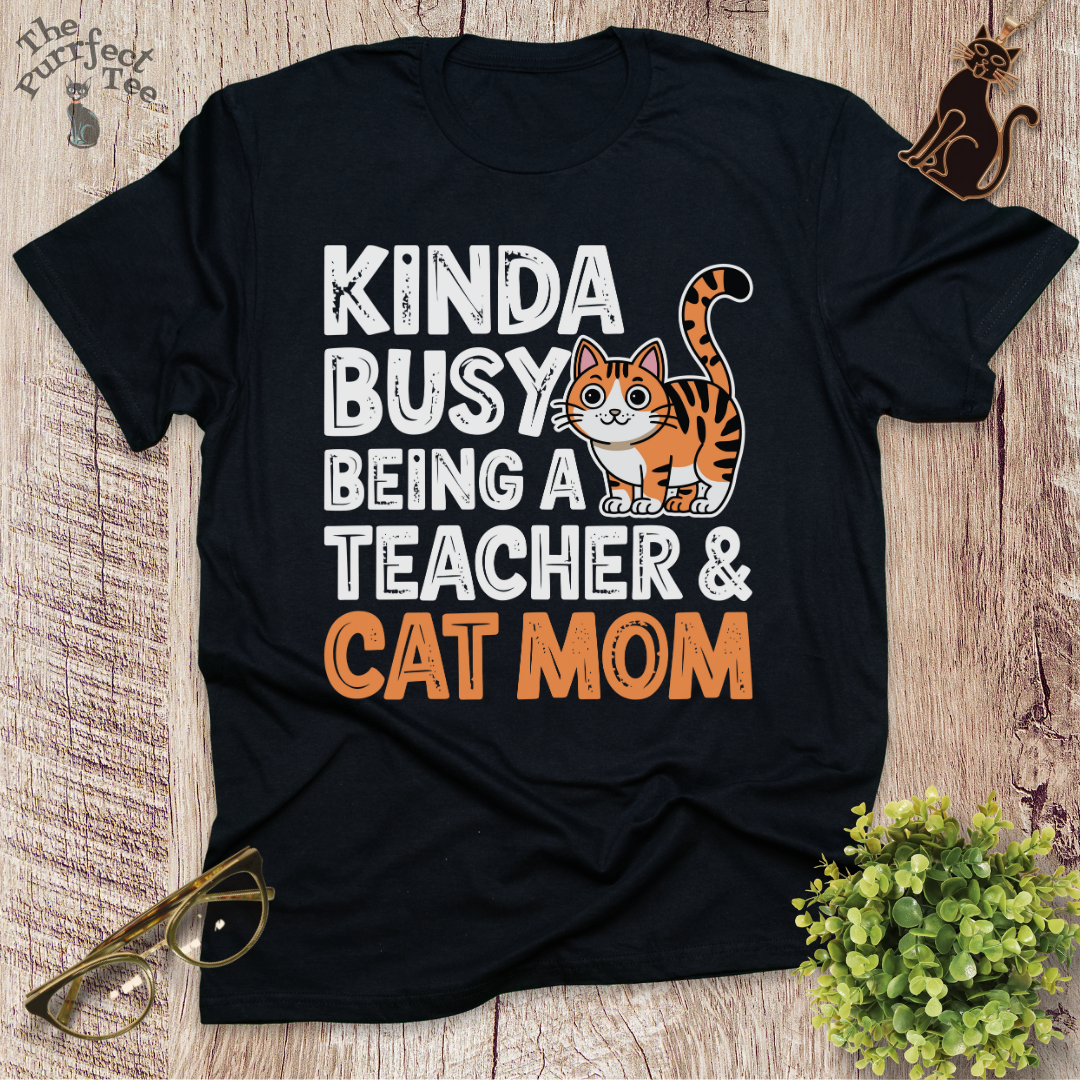 Kinda busy cat t-shirt
