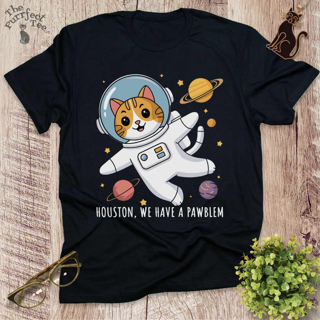 Houston, we have a pawblem cat t-shirt